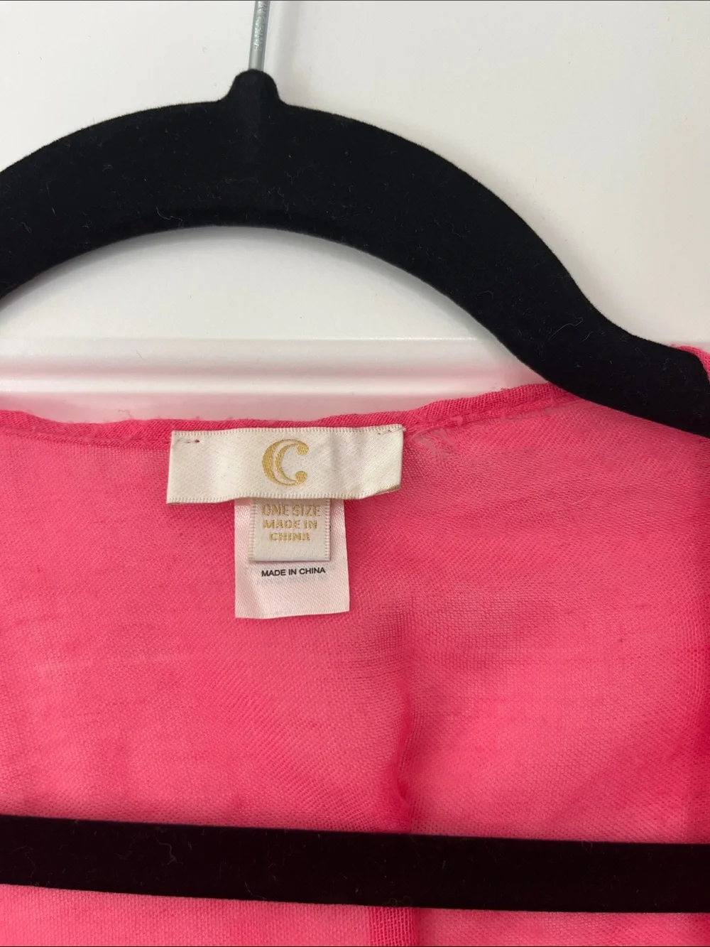 Charming Charlie Hot Pink Tassel-Trim Open Wrap